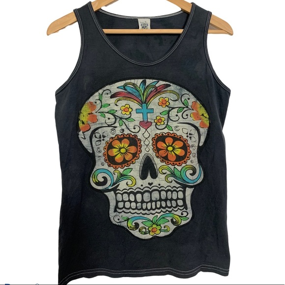 Batik Maya Other - Batik Maya Sugar Skull Graphic Tank Top Sz M